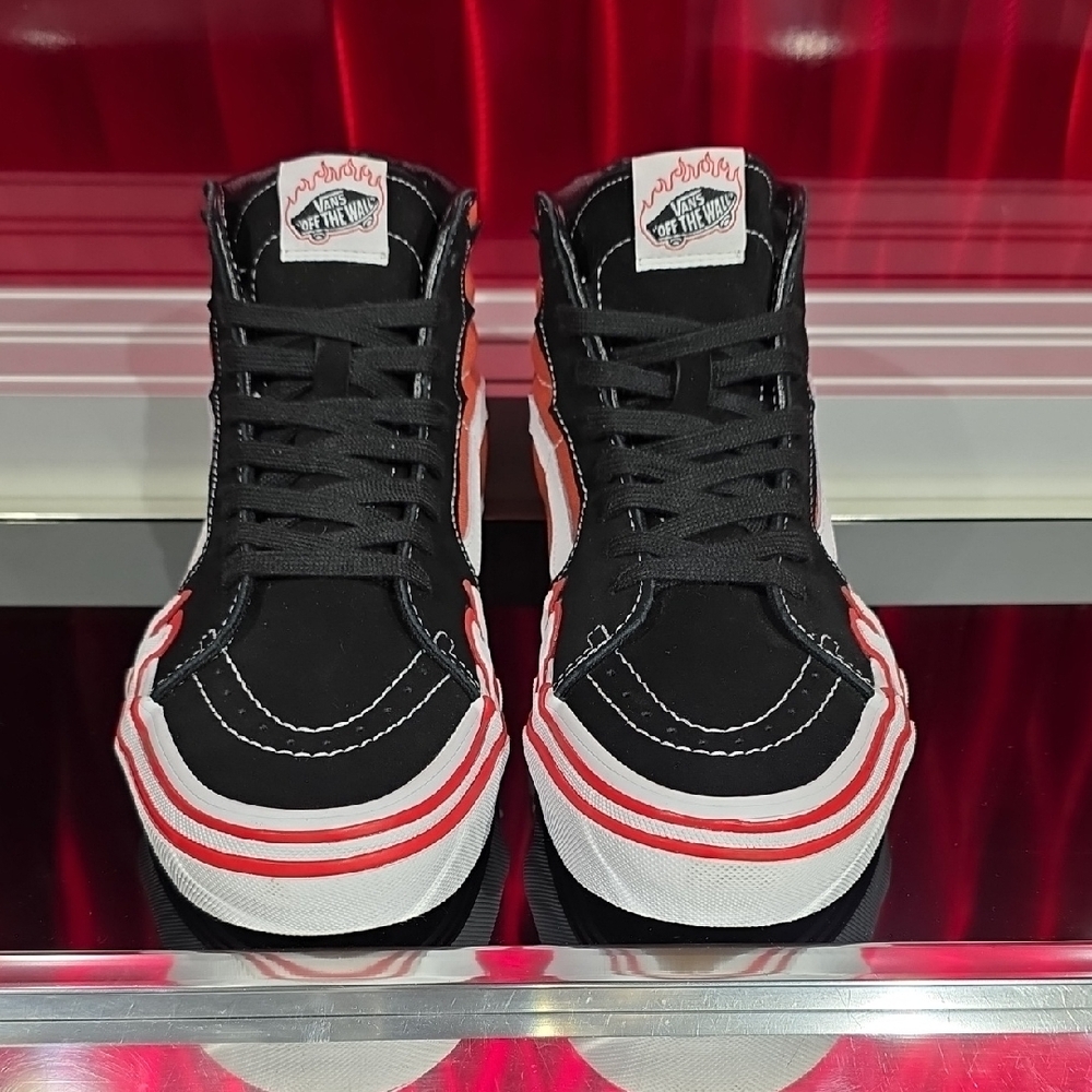 Vans Sk8-Hi Flame Burnt Ochre Black Mens 7.0 Womens 8.5 - Picture 3 of 6